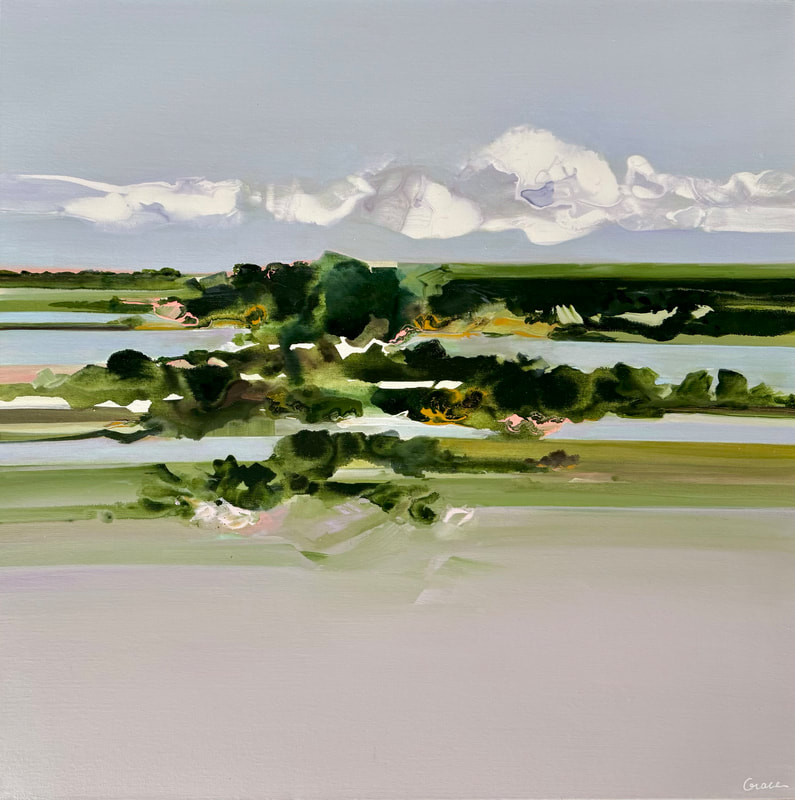Between Lives, Acrylic on Canvas, 30 × 30 in — original painting by Grace Martin Franklin